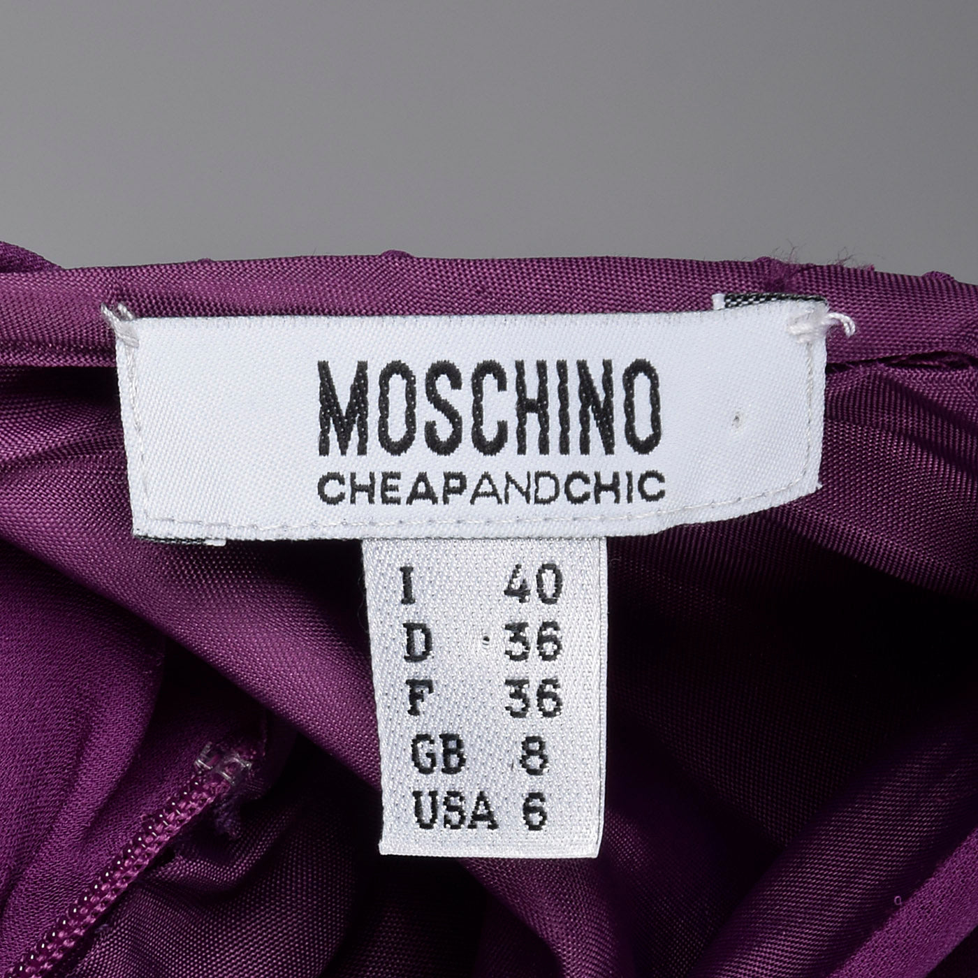 1990s Moschino Purple Silk Dress