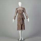 Large Becky Bisoulis 1980s Mauve Lace Skirt Set