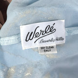 1970s Werle of Beverly Hills Blue Gown Dress