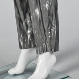 1980s Shiny Silver Lamé Pants, Deadstock