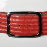 1980s Yves Saint Laurent Red Leather Belt