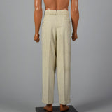 1950s Mens Hollywood Waist Wool Pants with Blue Flecks