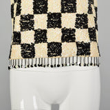 Small-Medium 1960s Black & White Sequin Top