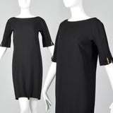 1990s Tom Ford for Gucci Black Shift Dress with Link Buttons