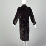 XS Black 1980s Mink Fur Coat