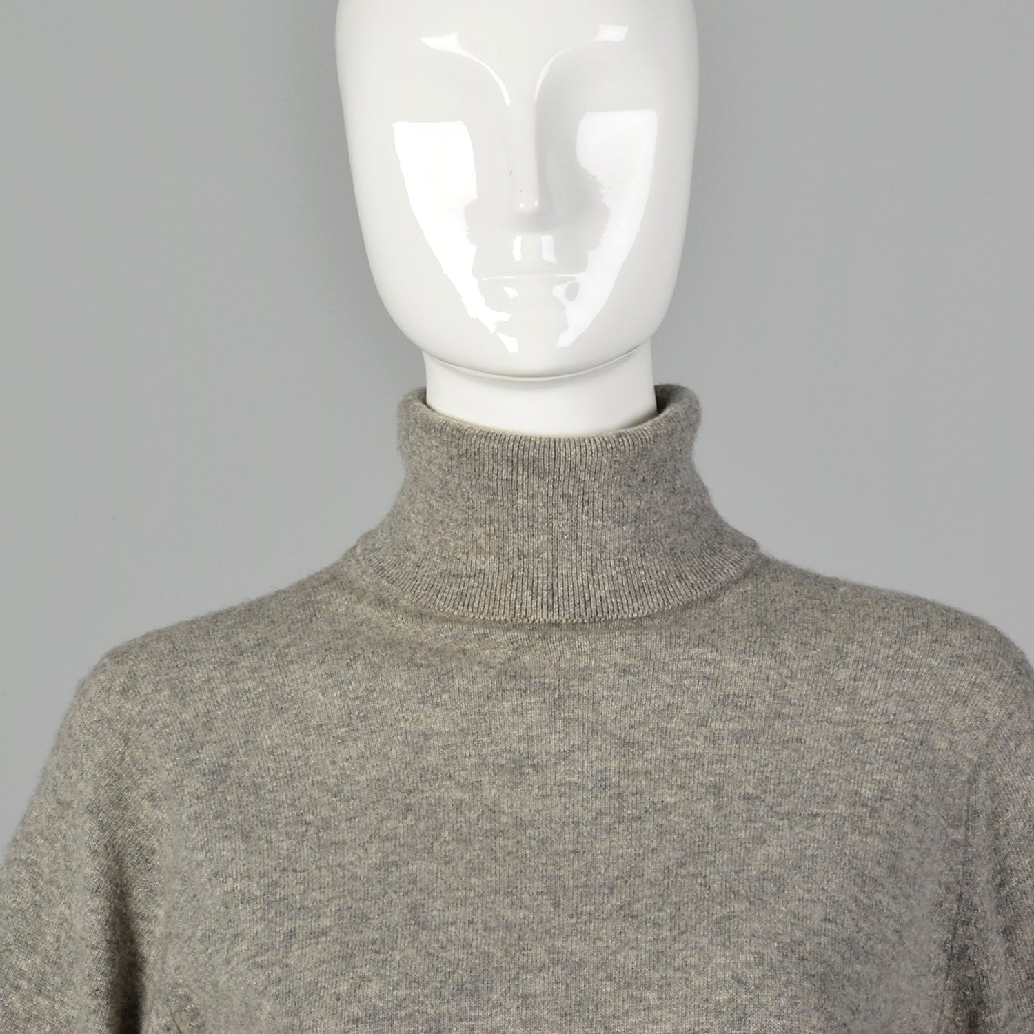 Medium Brooks Brothers 1970s Gray Cashmere Turtleneck Sweater