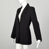 Large 1990s Escada Suit Coat Black Evening Beaded Cocktail Blazer
