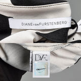 Medium Diane Von Furstenberg Wrap Dress Tie Waist Black Abstract Print