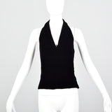 Small 1950s Black Velvet Halter Top