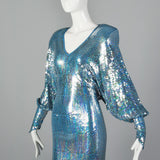 XXS-Small Mark Bouwer 1980s Iridescent Sequin Dress