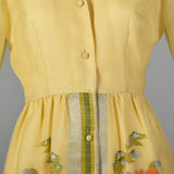 1970s Alfred Shaheen Yellow Maxi Dress