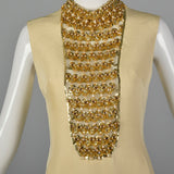 1960s Oscar Rom  Space Age Mod Evening Dress with Sheer Bust Panel