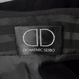 XL 1980s Dominic Serio Blazer Black Striped Power Shoulder Double Breasted Jacket