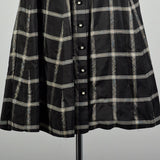 Medium 1950s Dress Black Taffeta Hourglass Plaid Cocktail Party Dress