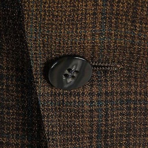 1960s Bronze Brown Gold Plaid Jacket  Slim Lapel