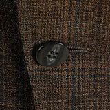 1960s Bronze Brown Gold Plaid Jacket  Slim Lapel