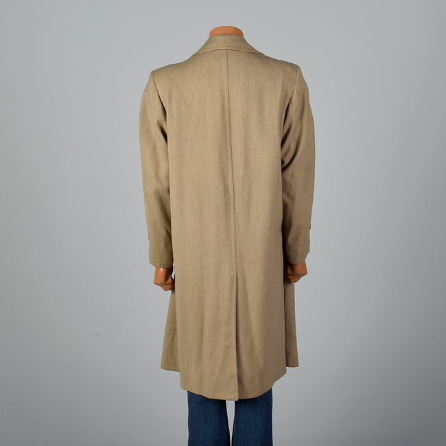 1950s Mens Tan Wool Winter Coat