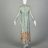 Medium 1970s Ronald Amey Sequin Gown Abstract Formal Dress