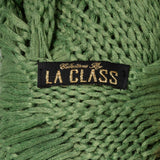 S/M 1990s Open Weave Crochet Fringe Top Plum and Green