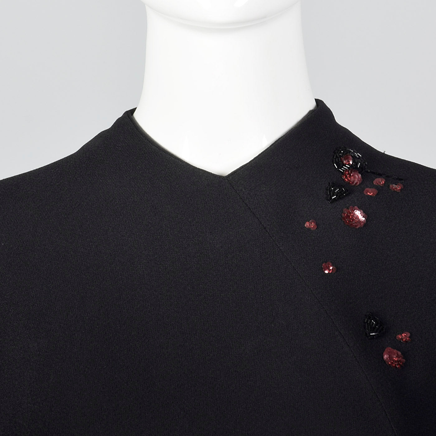 1940s Black Dress with Sequin and Beading Details