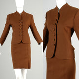 1960s Brown Cashmere Skirt Suit
