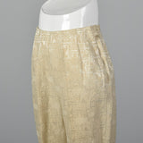 1950s Ivory Brocade Cigarette Pants