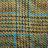 1960s Mens Blue and Tan Tweed Plaid Jacket