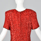 1980s Red Sequin Party Dress
