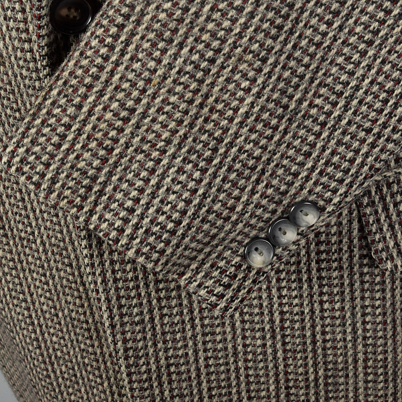 1950s Black and White Tweed Jacket with Red Stripe