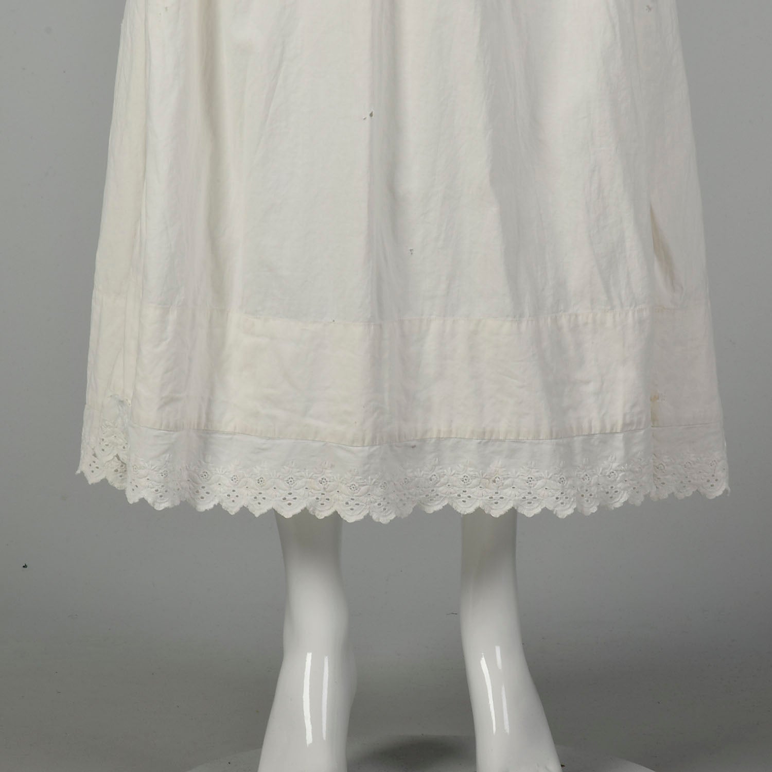 Medium 1900s Skirt Victorian Cotton Slip White Petticoat – Style