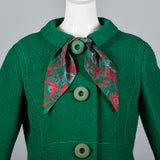 1960s Emerald Green Boucle Wool Skirt Suit