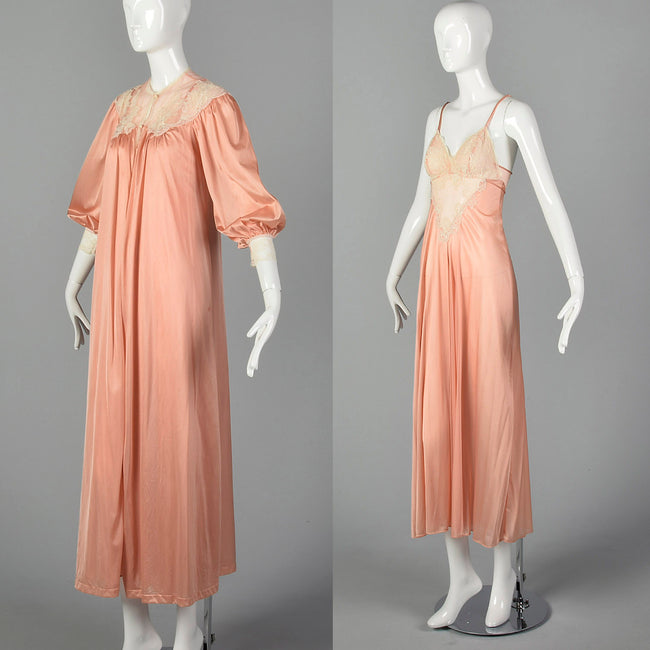 XS 1970s Kayser Nightgown & Peignoir Set