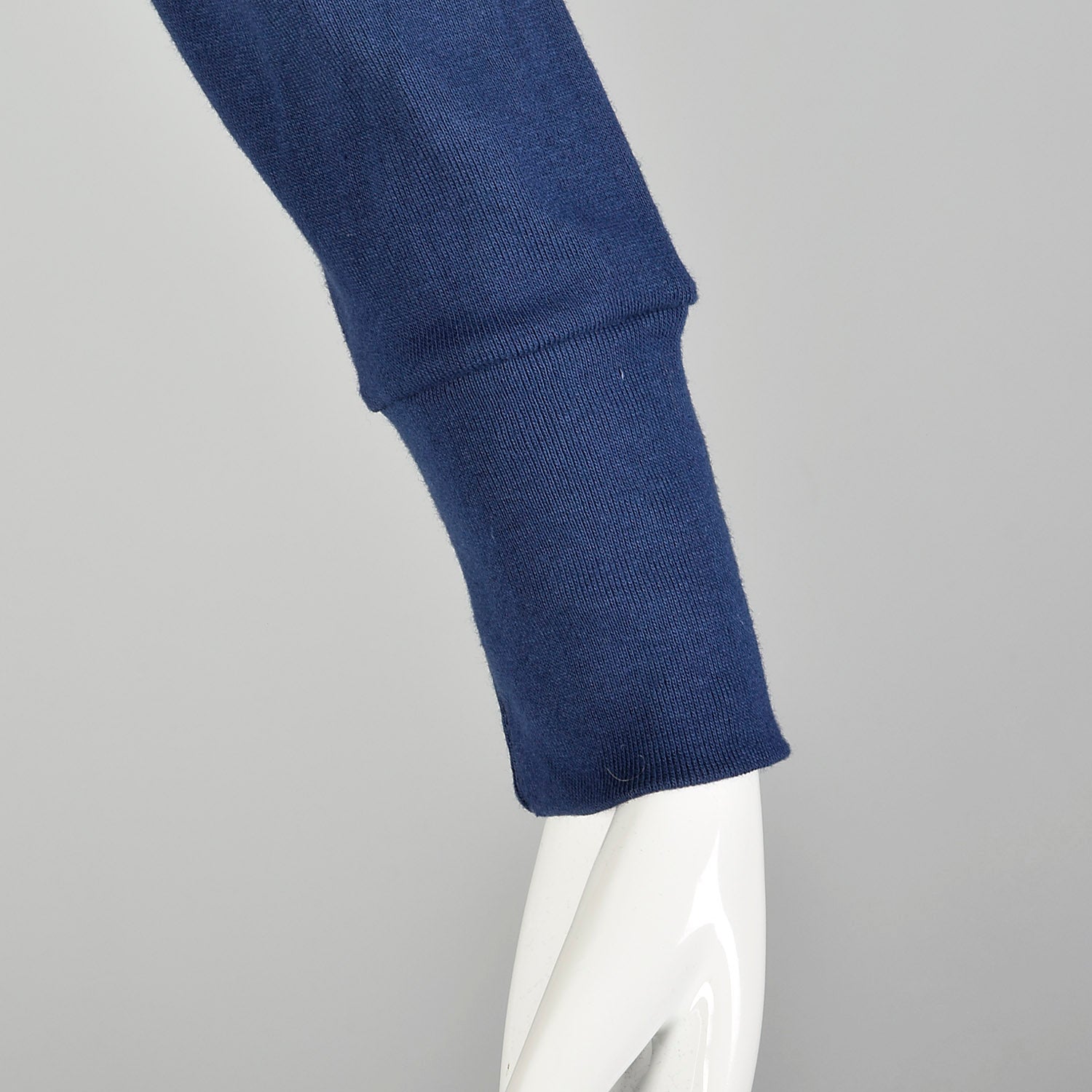 XS 1960s Deadstock Navy Blue Lightweight Long Sleeve Turtleneck Shirt