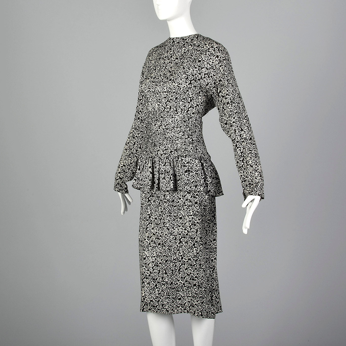 1980s Christian Dior Black and White Dress