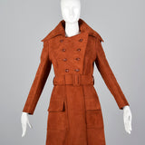 1960s Via Veneto Couture Boutique Suede Leather Trench Coat