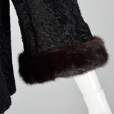 Large 1950s Black Persian Lamb Fur Coat