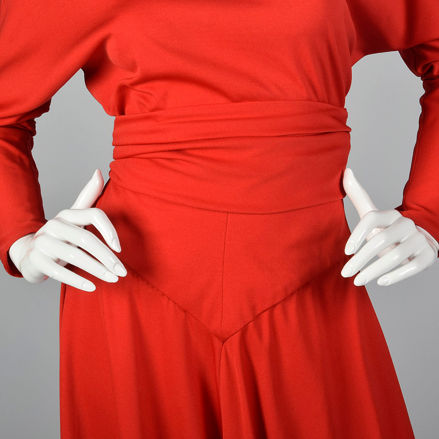 XS Pauline Trigere 1970s Red Two Piece Pant Set