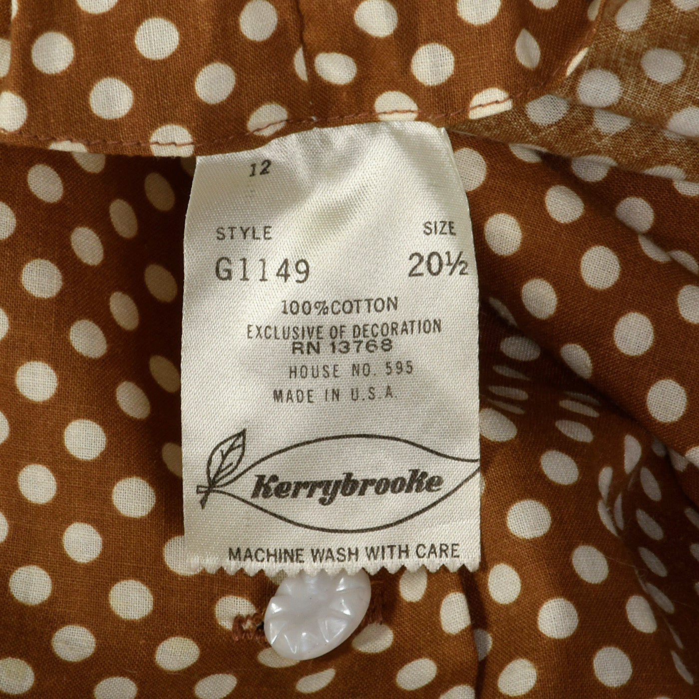 1950s Brown Polka Dot Day Dress