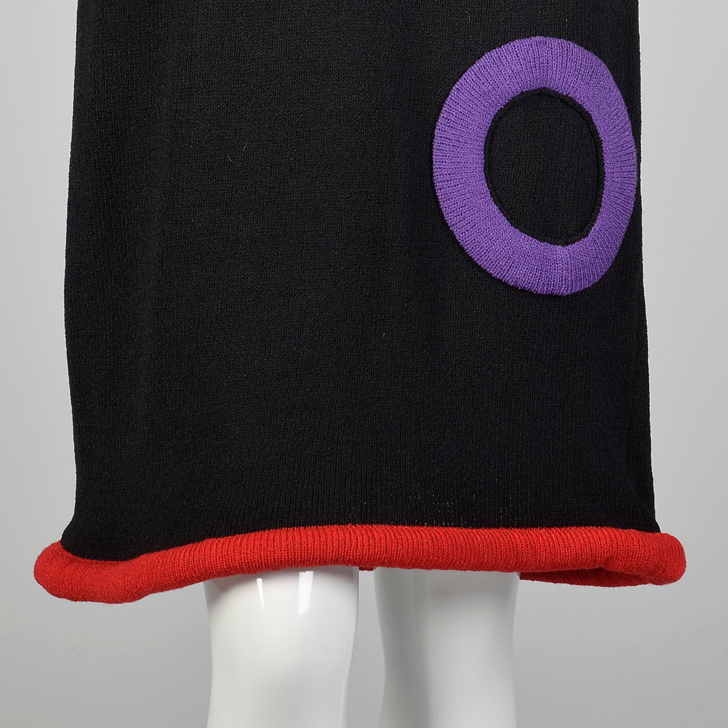 Small 1980s Adolfo Black Sweater Dress
