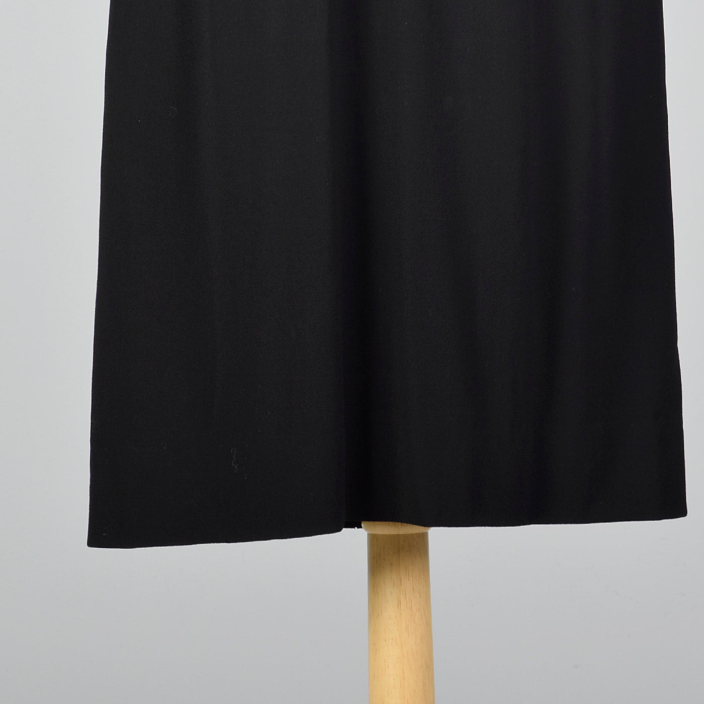 1950s Black Taffeta and Black Wool Dress