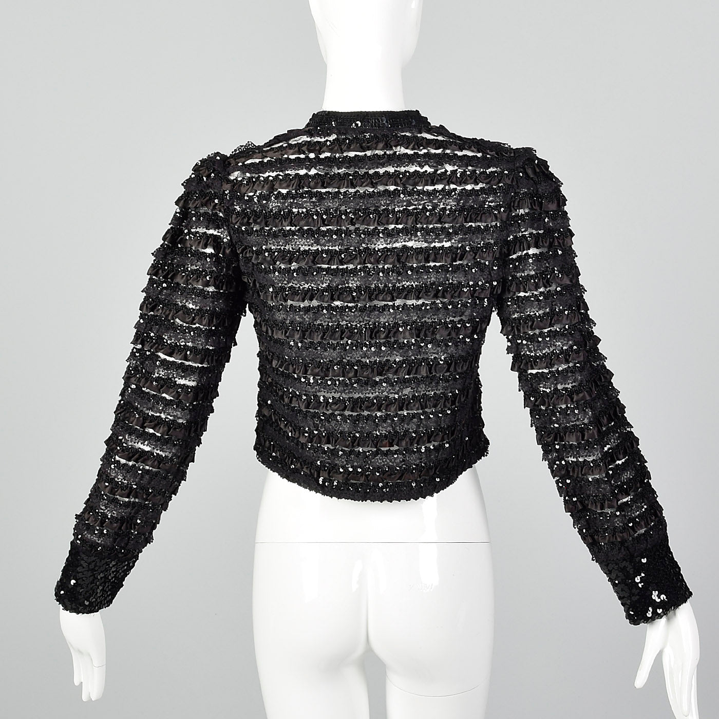 1970s Saks Fifth Avenue Black Lace Jacket