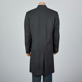 1960s Dark Green Herringbone Tweed Long Coat