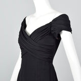 1990s Nicole Miller Off Shoulder Little Black Dress