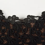 1960s Bronze Lurex Dress with Black Lace Overlay