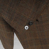 1960s Bronze Brown Gold Plaid Jacket  Slim Lapel