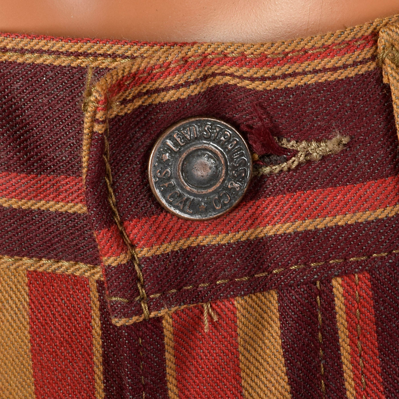 1960s Mens Deadstock Levi's Stripe Bell Bottoms