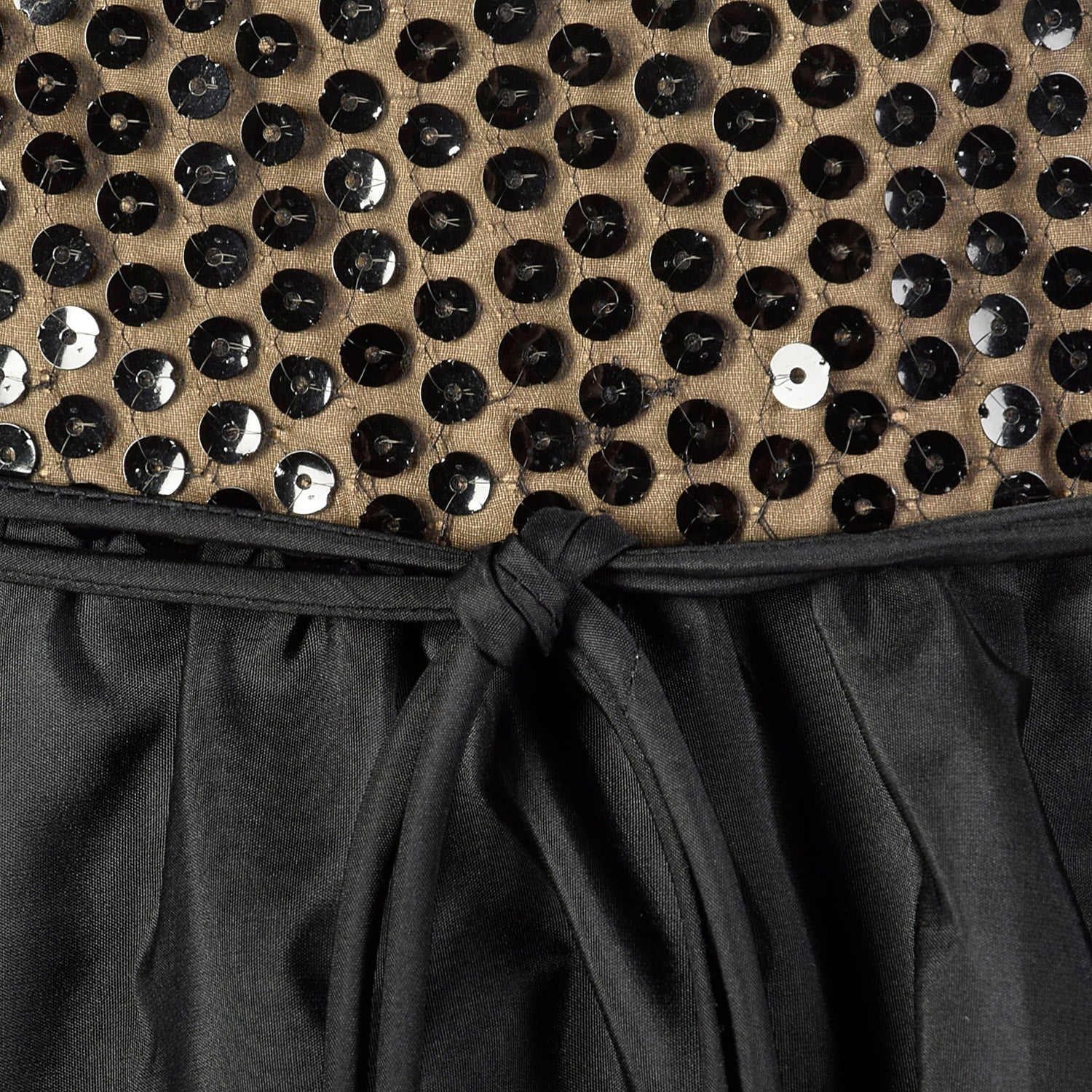 Small 1980s Little Black Dress Bubble Hem Taffeta Party Prom LBD Sleeveless