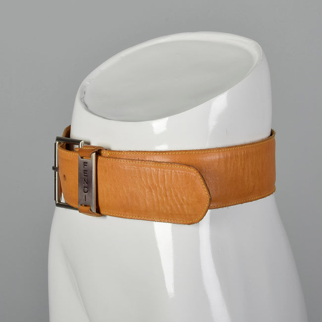 1980s Fendi Brown Wide Leather Belt