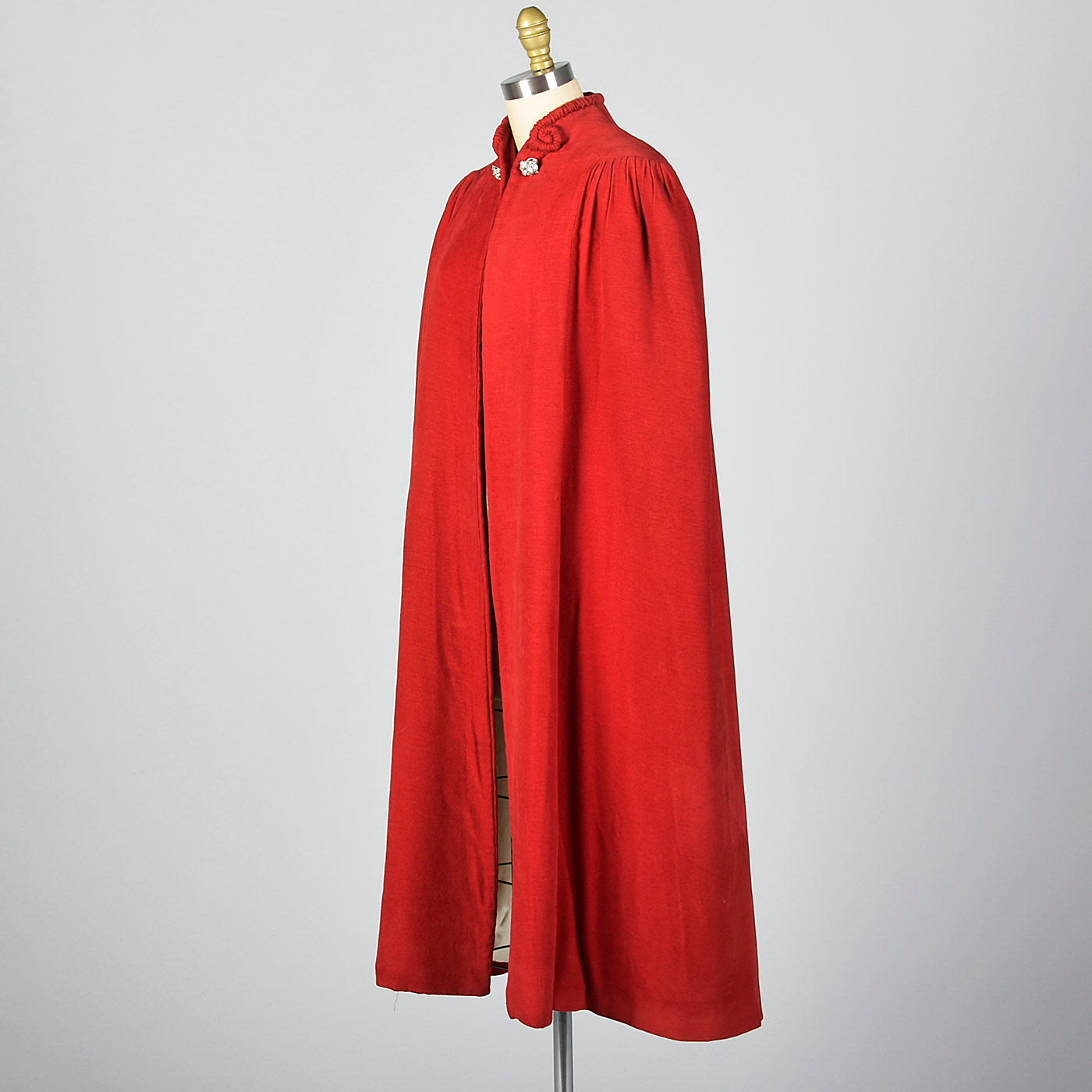 1940s Red Cape with Cocoon Shape