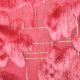 1970s Richilene Pink Burnout Velvet Empire Waist Evening Dress